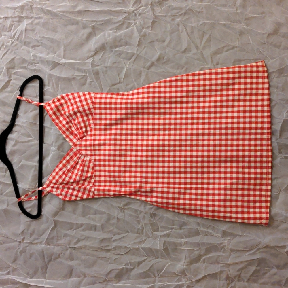 Red and White Kookai Checked Sundress | Size 39